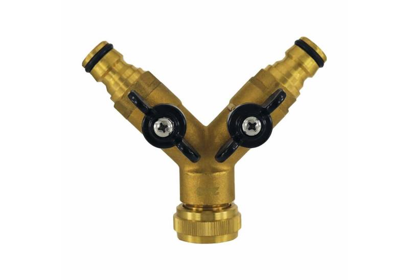 puteus Steckfitting, Y Verteilerstück mit 2 Kugelhähnen -Messing-blank puteus Steckfitting, Y Verteilerstück mit 2 Kugelhähnen -Messing-blank von puteus