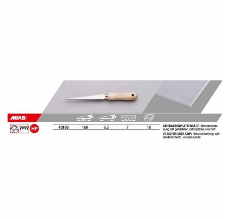 MPS Trennsäge, MPS Gipskartonplattensäge Gesamtlänge 160mm von MPS