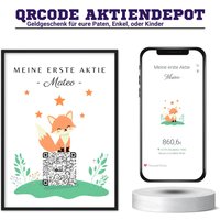 Meine Erste Aktie | Qrcode Bild Motiv Fuchs von qrcodegalerie