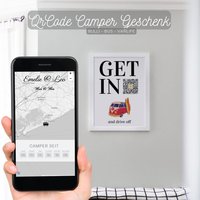 Personalisiertes Bulli Geschenk | Get in & Drive Off Motiv Vw Bus von qrcodegalerie