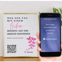 Verschenke Witze | Personalisiertes Qrcode Bild Ein Lächeln Motiv Rosa von qrcodegalerie