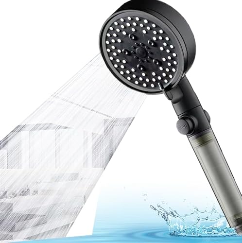 Duschkopf Regendusche mit 1 PP Filter, Duschbrause Handbrause 5 Modi Brausekopf für mehr Wasserdruck Universal Regenduschkopf Wassersparender Hochdruck Duschköpfe shower head für Baden von quancifang