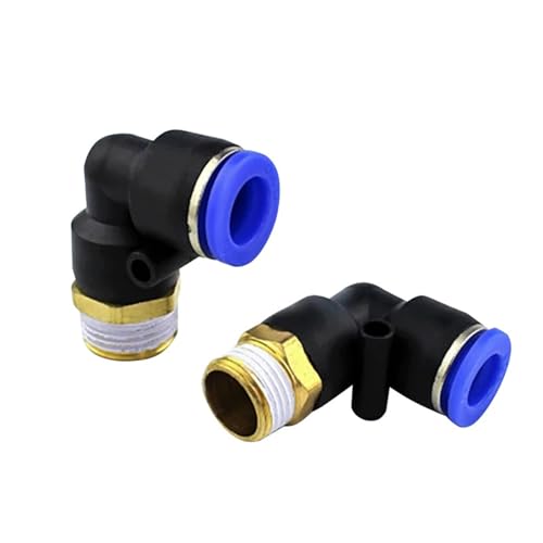 Luftanschlüsse Pneumatische Armatur 30 Stück PL-Winkelstück 4-M5 6-M5 Gerader Luftanschluss Pneumatische Armatur Schnellverschraubungen 1/8" 1/4" 3/8" 1/2" Außengewinde Einstecken (Farbe: PL6-M5) von qudkdhs