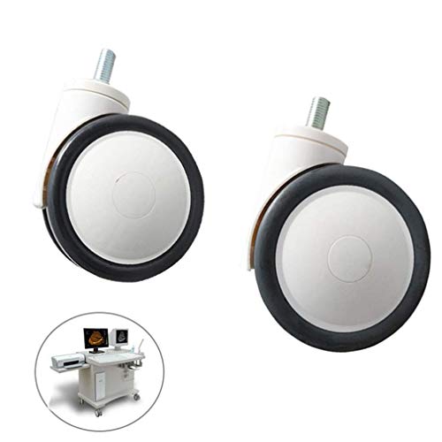 qudkdhs Möbelrollen 2er-Set Lenkrollen 3 Zoll medizinisches Doppelreihenrad, 2,5/4/5 Zoll leises Rad für Schönheitsmaschinenmöbel Couchtisch, mit Gewinde M12 Möbelrollen (Universal, 3 Zoll) von qudkdhs