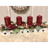 Adventskranz Lang . Holztablett Wiederverwendbar - 4 Kerzen Tischdeko Nr. 520 Adventskranz Lang . Holztablett Wiederverwendbar - 4 Kerzen Tischdeko Nr. 520 von quedeko