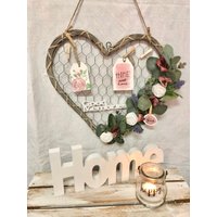 Dekoherz Mit Eukalyptus Und Stoffrosen Wanddeko Türkranz Memoboard Nr. 47 von quedeko