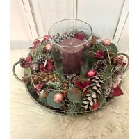 Haltbarer Tischkranz Mit Windlicht - Advent Dekoset Weihnachtsdeko Nr. 999 Haltbarer Tischkranz Mit Windlicht - Advent Dekoset Weihnachtsdeko Nr. 999 von quedeko