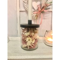 Kerzenglas Kerzenhalter Stabkerzen Trockenblumen Nr. 110 von quedeko