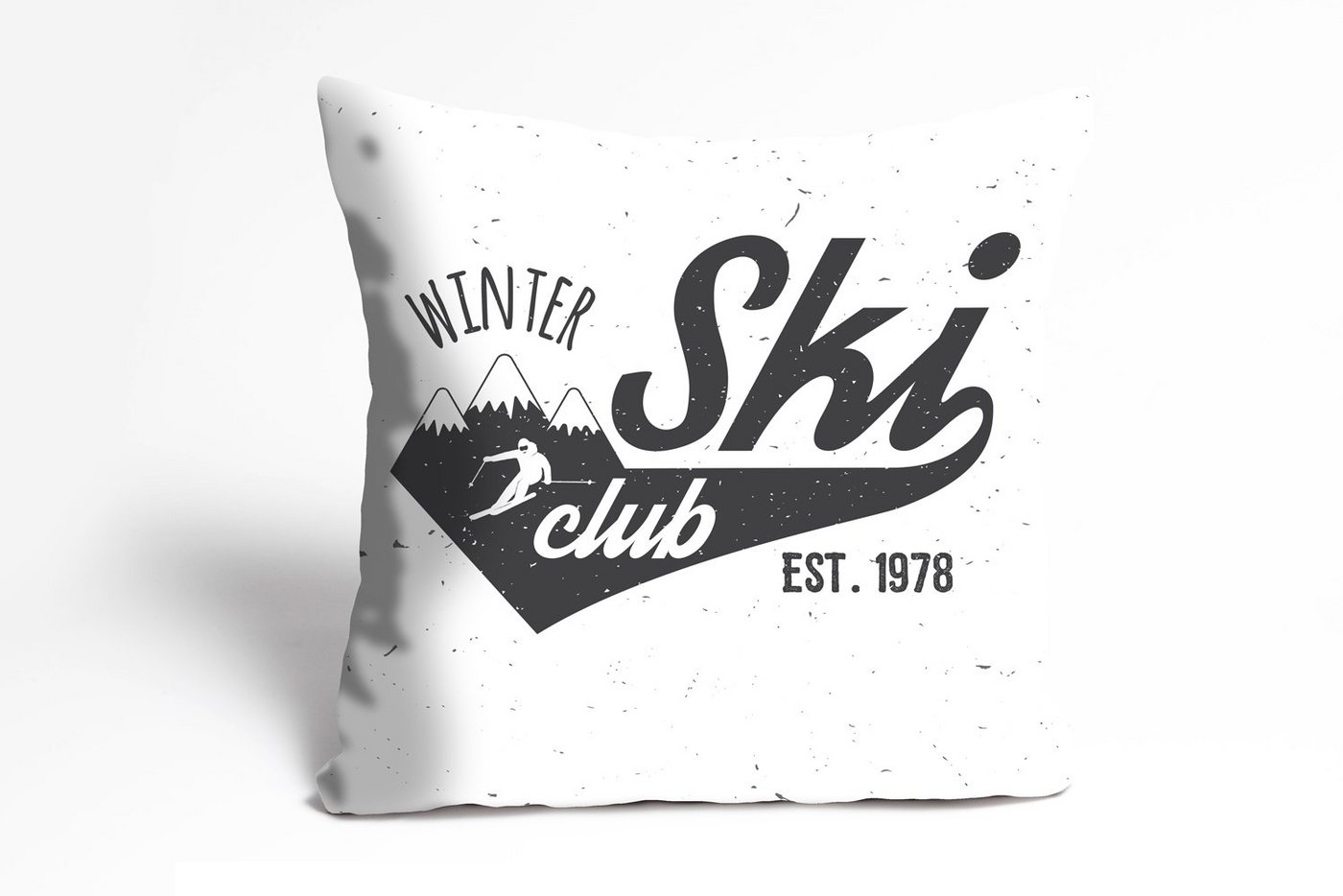 Kissenbezug Winter Ski Club - Kissenhülle - Zierkissenbezug, queence (1 Stück), 40x40cm - mit Reißverschluss von queence
