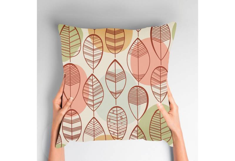 queence Dekokissen Ida, Kissenhülle,Blätter,Muster,Natur,Dekorativ,Stilvoll,Modern,Pflanzen von queence