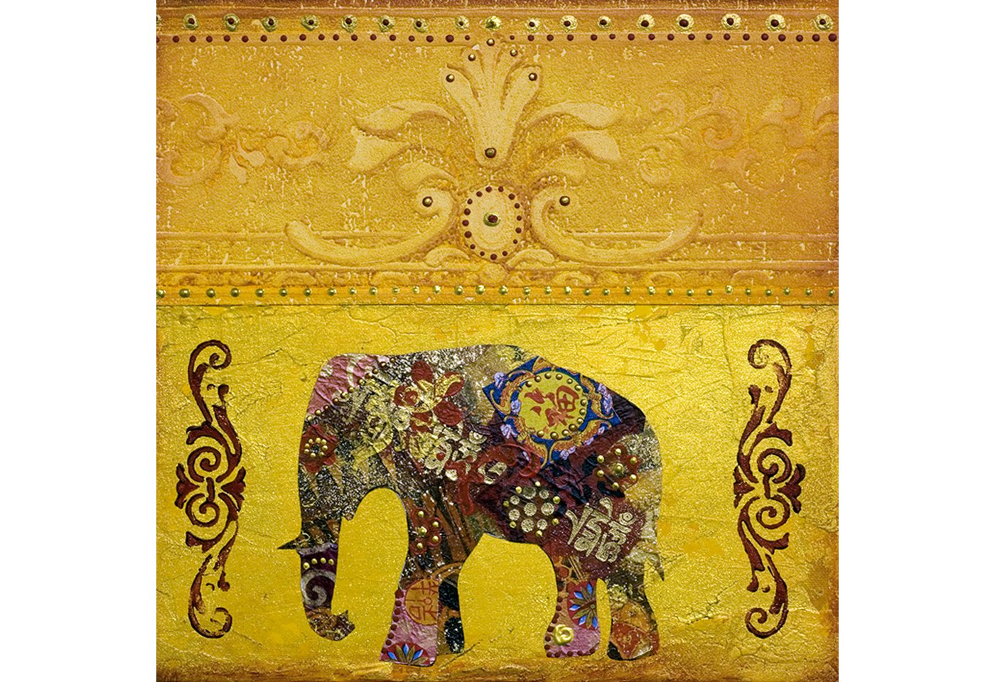 queence Acrylglasbild Elephant God - Lord Ganesha : Ganesh Chaturthi, Elefant, Elefant, Tier inkl. rückseitiger, vormontierter Aufhängung von queence