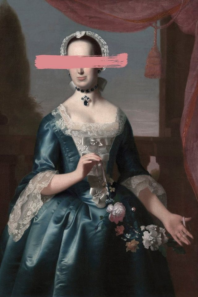 queence Acrylglasbild Frau mit Farbklecks, Bilder von Frauen, Formen, Frau, Gemälde, Historische Persönlichkeiten, Kunst, Fine Art-Print in Galeriequalität von queence