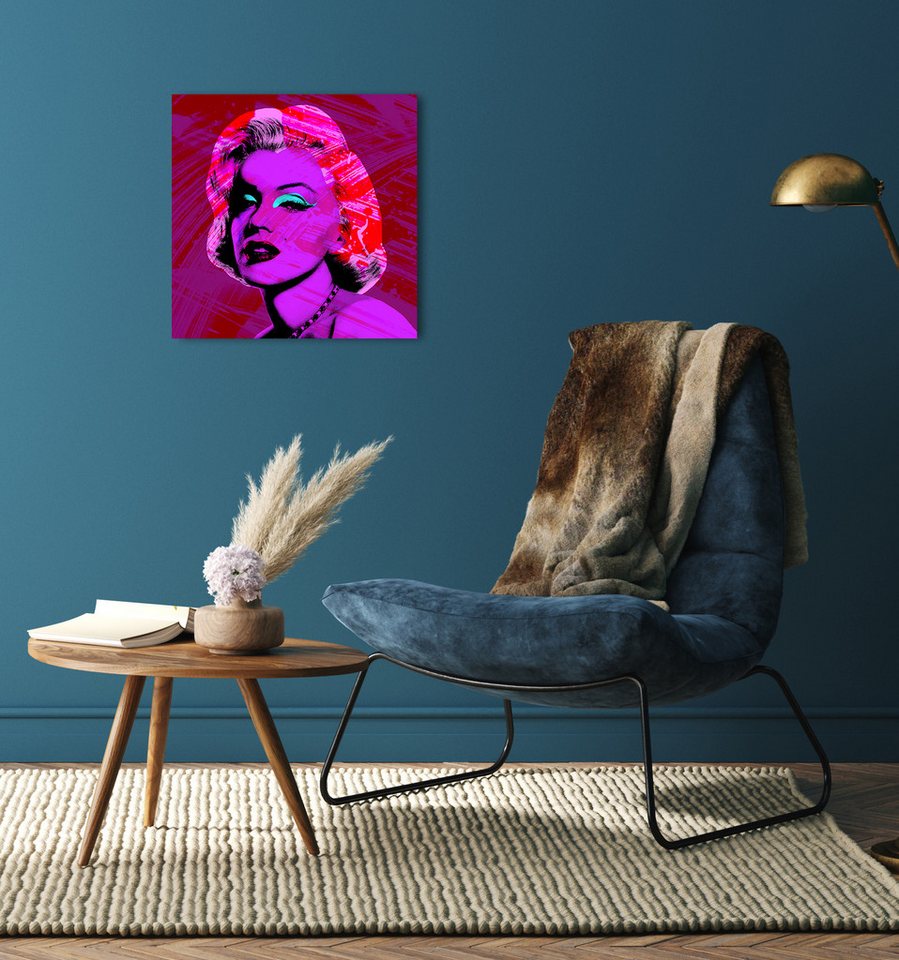 queence Acrylglasbild Marilyn Monroe, bunt, Marilyn Monroe, Inkl. rückseitiger, vormontierter Aufhängung von queence