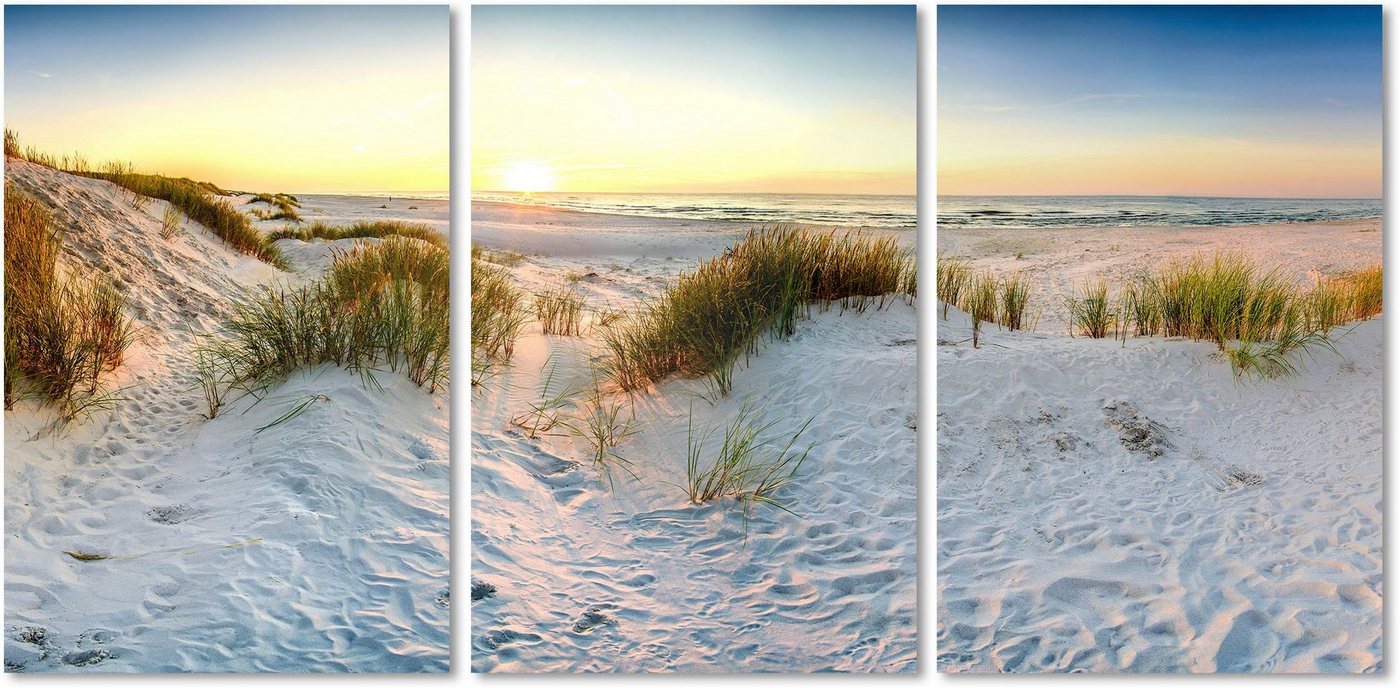 queence Acrylglasbild Sunset Beach 3-teilig, Strand (1 St) von queence