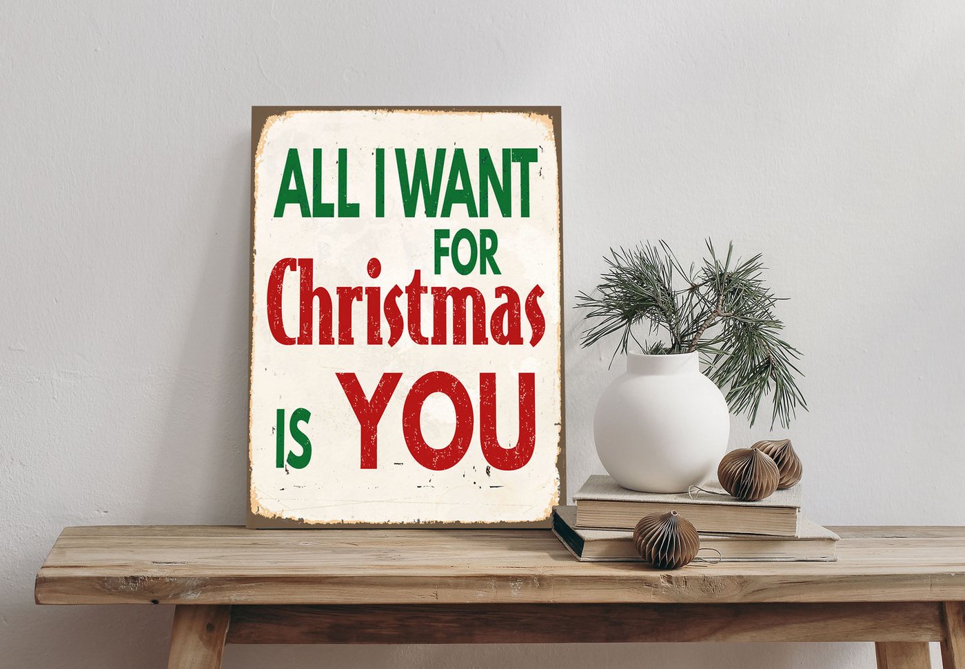 queence Alu-Dibond-Druck Christmas, (1 St), Spruch, Weihnachten, Schild von queence