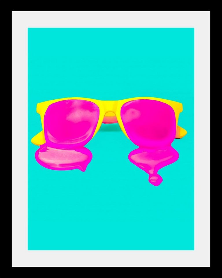 queence Bild Brille, Humor, Kunst, HD Premium Poster-Druck inkl. Holzrahmen queence Bild Brille, Humor, Kunst, HD Premium Poster-Druck inkl. Holzrahmen von queence