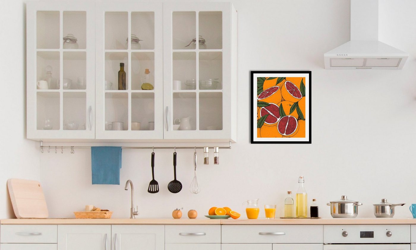 queence Bild Finus, Essen, Kunst, Lebensmittel, Obst, Obst Bilder (1 St), gerahmt von queence