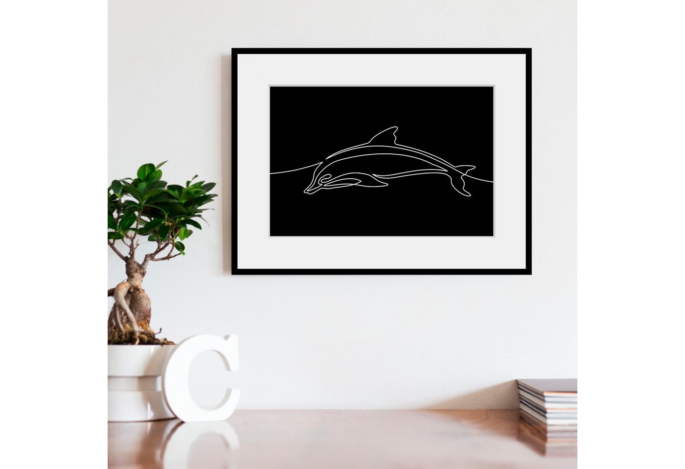 queence Bild Flipper, (1 St), HD Premium Poster-Druck inkl. Holzrahmen von queence