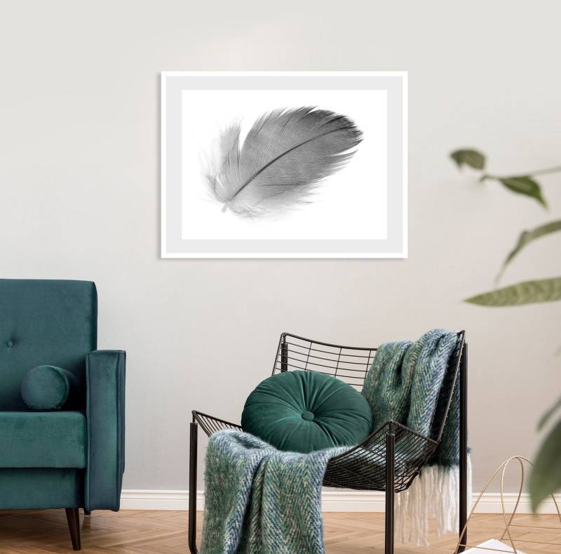 queence Bild Janne, Federn, Kunst, Schwarz-Weiß von queence