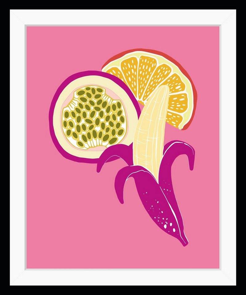 queence Bild Leonardo, Kunst, Lebensmittel, Obst, Obst Bilder, HD Premium Poster-Druck inkl. Holzrahmen von queence