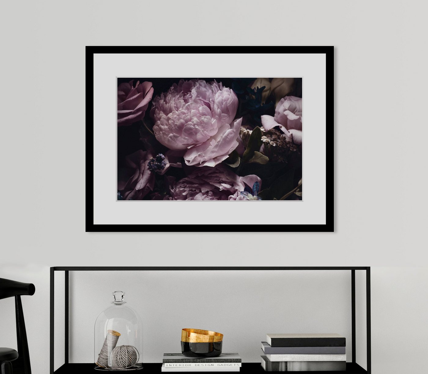 queence Bild Lila, (1 St), HD Premium Poster-Druck inkl. Holzrahmen von queence