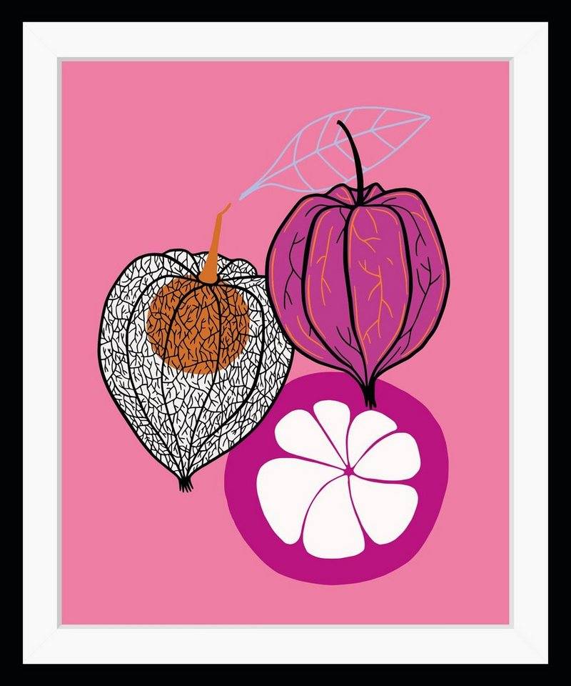 queence Bild Lio, Kunst, Lebensmittel, Obst, Obst Bilder, HD Premium Poster-Druck inkl. Holzrahmen von queence