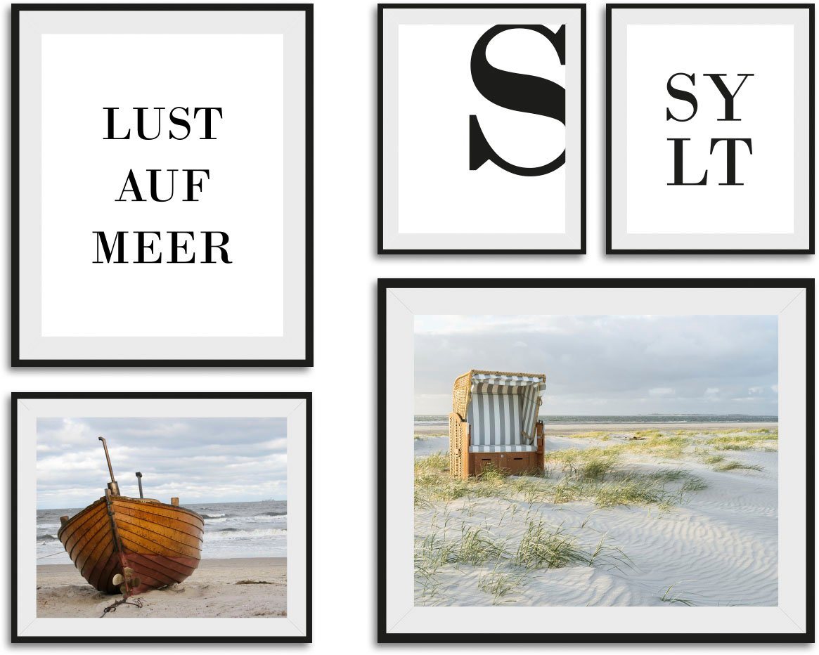 queence Bild Sylt, Strand (5 St), gerahmt von queence