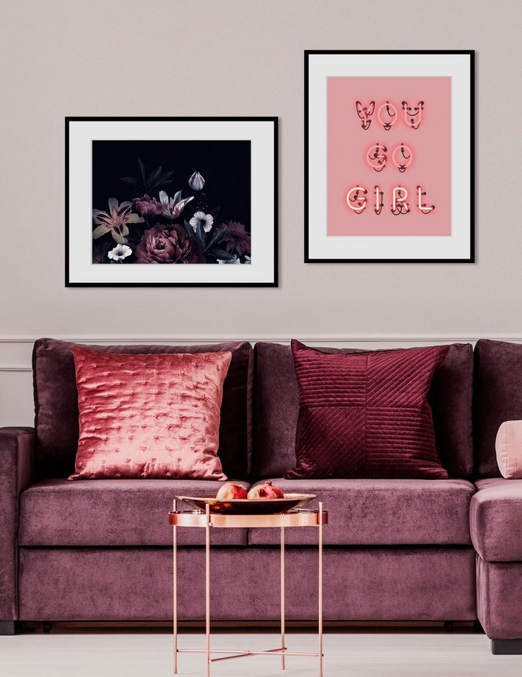 queence Bild Valeria, (1 St), HD Premium Poster-Druck inkl. Holzrahmen von queence