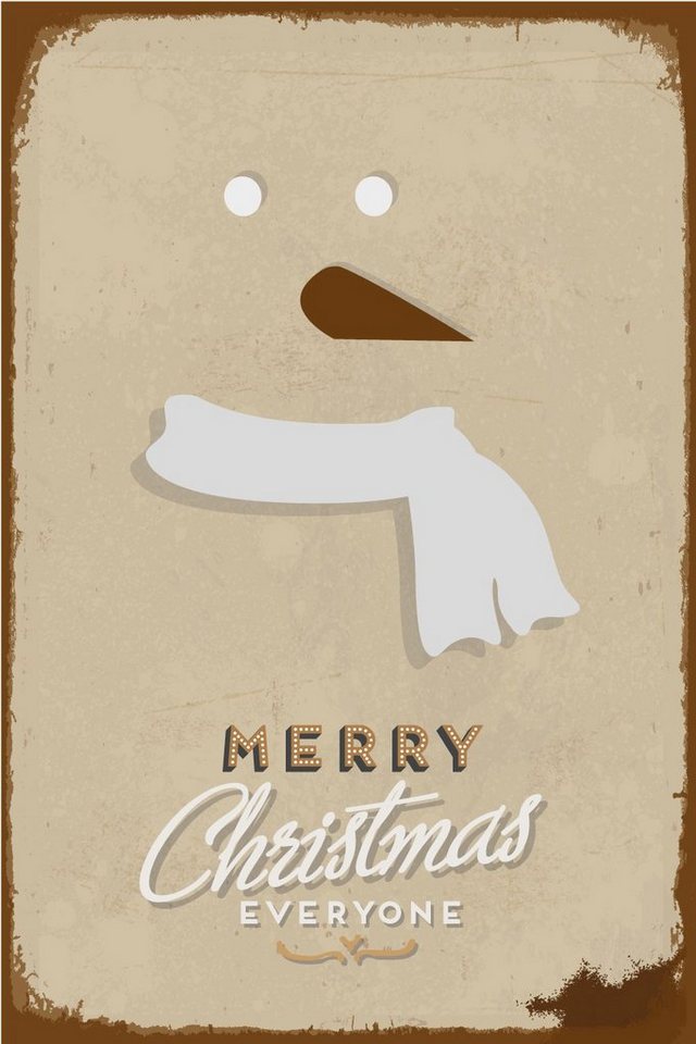 queence Bild X-Mas Collection Stahlschild, Blechschild Weihnachten Weihnachtsmann, Snow (1 St), Stahlschilder von queence
