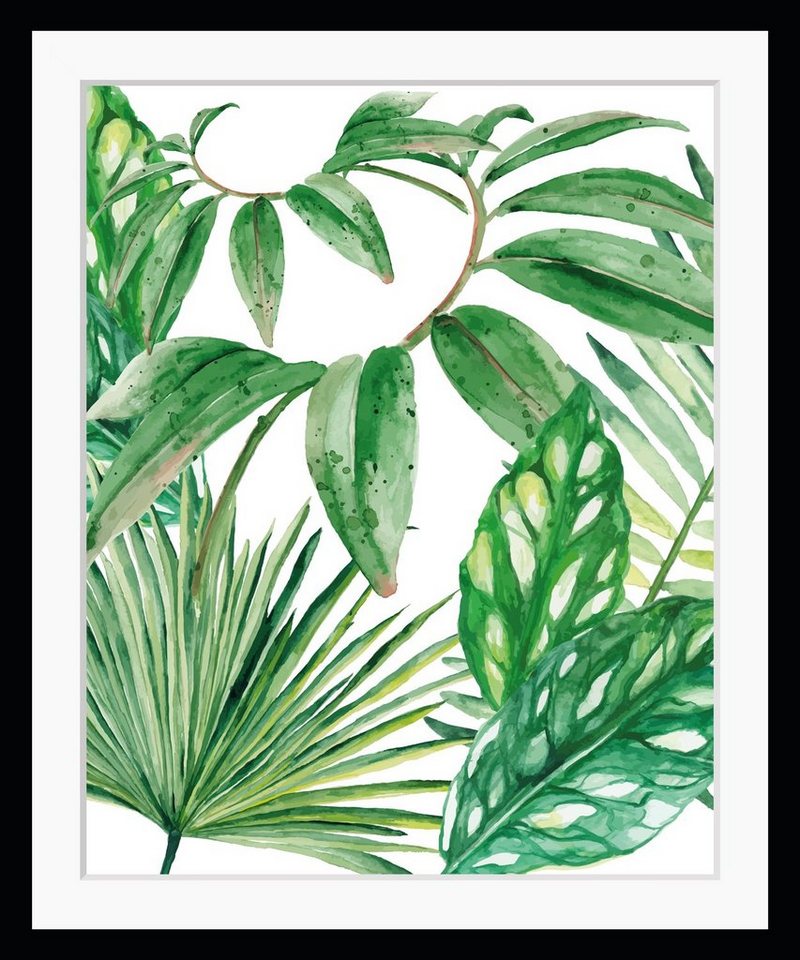 queence Bild lelele, Blätter, Dschungel, Blätter, gerahmt, Natur von queence