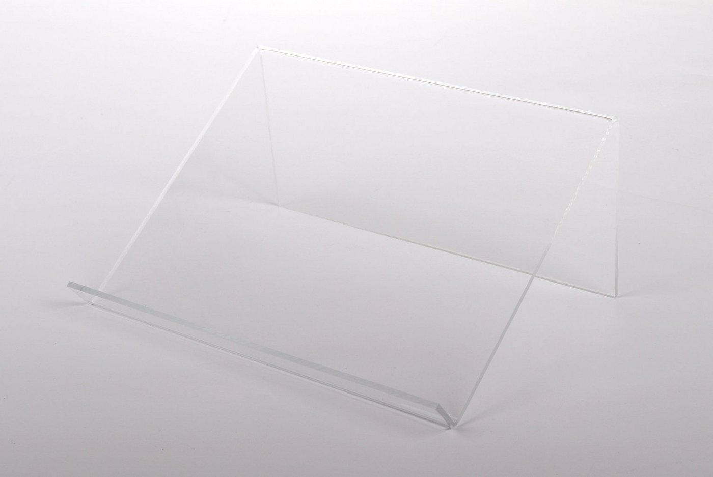 queence Buchstütze Lesehilfe - Buchständer - Tablet-Stütze - Warenstütze - Acrylhalter (1 St), 30x24x13 cm aus Acrylglas - von queence