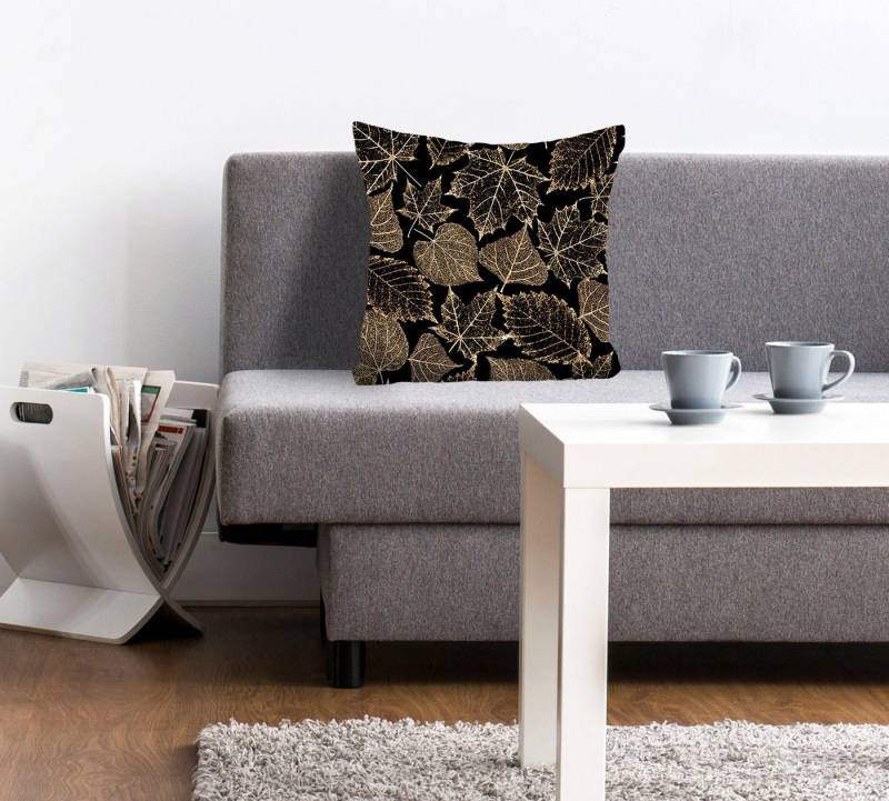 queence Dekokissen Claudia, mit goldenen Herbstlaub queence Dekokissen Claudia, mit goldenen Herbstlaub von queence