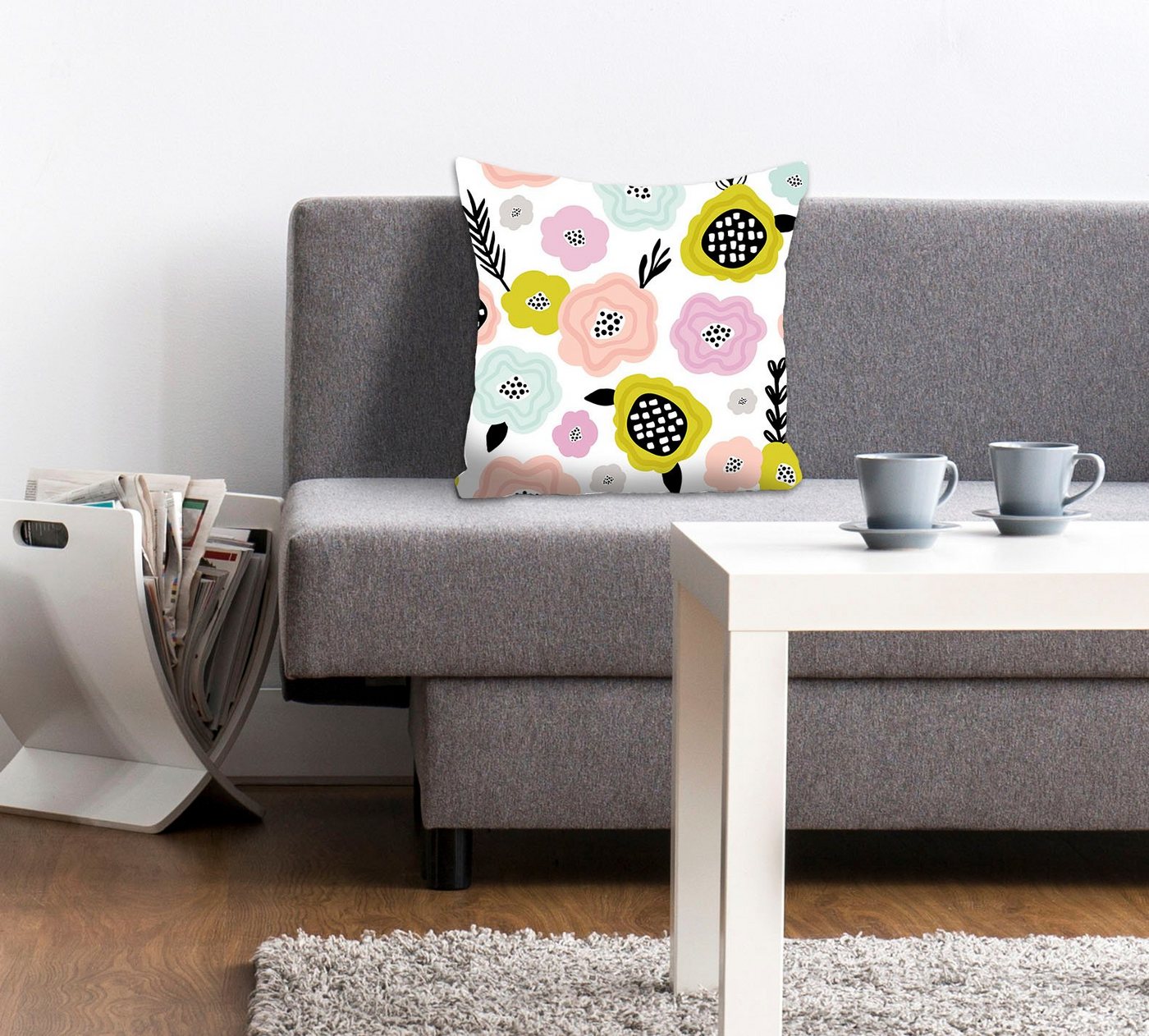 queence Dekokissen Alek, mit bunten Blumen queence Dekokissen Alek, mit bunten Blumen von queence