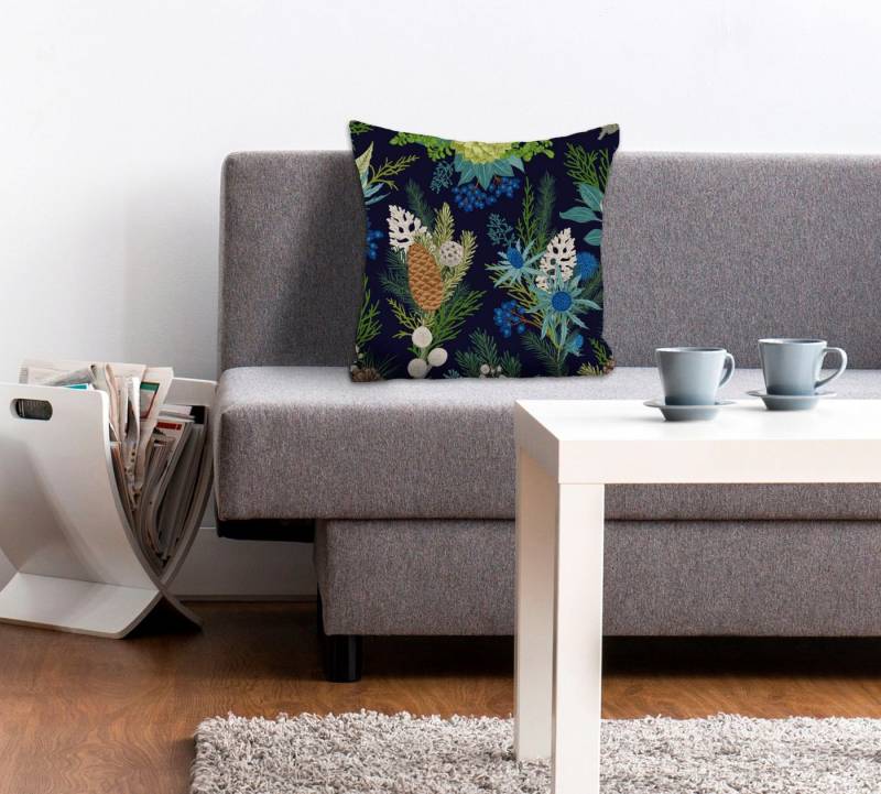 queence Dekokissen Camilla, Kissenhülle,Blumen,Pflanzen,Tannenzapfen,Naturmotiv,Botanisch queence Dekokissen Camilla, Kissenhülle,Blumen,Pflanzen,Tannenzapfen,Naturmotiv,Botanisch von queence