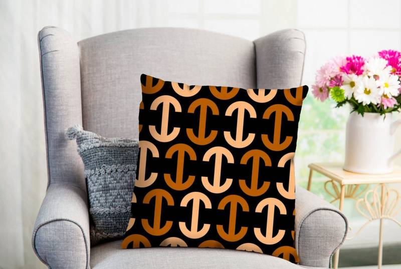 queence Dekokissen Fax, Kissenhülle,Kettenmuster,Schwarz,Geometrisch,Elegant,Modern von queence