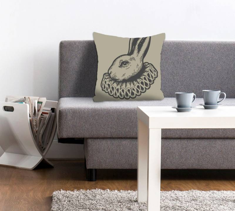 queence Dekokissen Olan, mit einem Hasen mit Rüschen queence Dekokissen Olan, mit einem Hasen mit Rüschen von queence