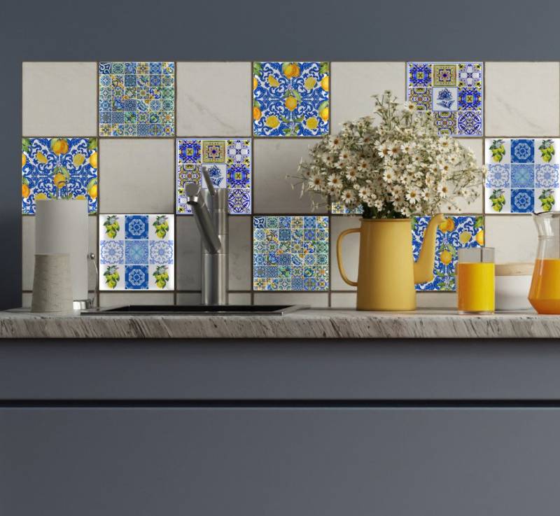 queence Fliesenaufkleber Bunte Ornamente (12 St), selbstklebend, 12er Set von queence