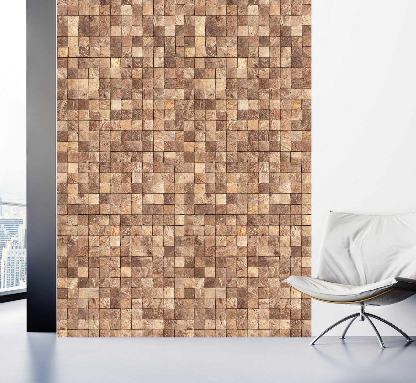 queence Fototapete Steinoptik Mosaik, glatt, Motiv, bedruckt, (1 St), Wandpaneele, selbstklebend, Tapete, Sticker, Wanddeko, XXL-Fotomotiv von queence