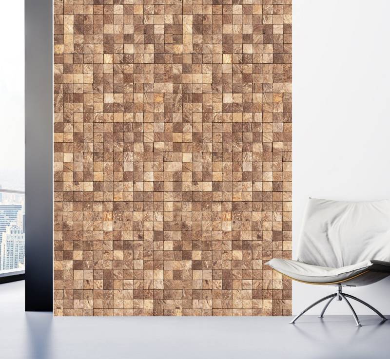 queence Fototapete Steinoptik Mosaik, glatt, Motiv, bedruckt, (1 St), Wandpaneele, selbstklebend, Tapete, Sticker, Wanddeko, XXL-Fotomotiv von queence