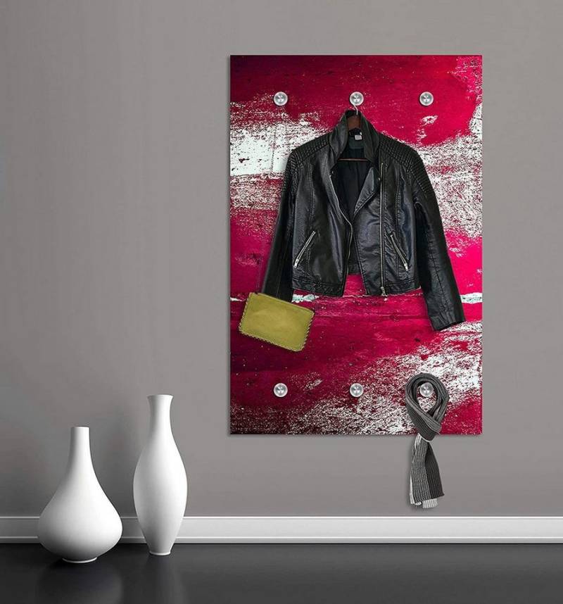 queence Garderobenleiste Alaula, Wand Garderobe, wischtechnik, Beton Optik, clean, platzsparend von queence