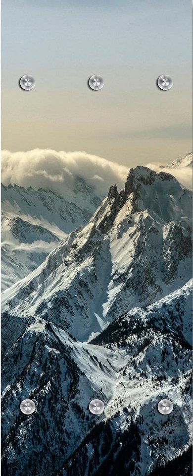 queence Garderobenleiste Berge, mit 6 Haken, 50 x 120 cm von queence
