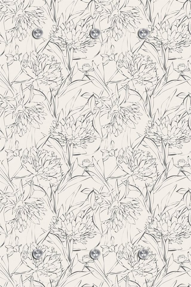 queence Garderobenleiste Blumen, mit 6 Haken, 80 x 120 cm von queence