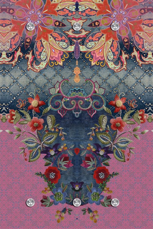 queence Garderobenleiste Blumen, mit 6 Haken, 80 x 120 cm von queence