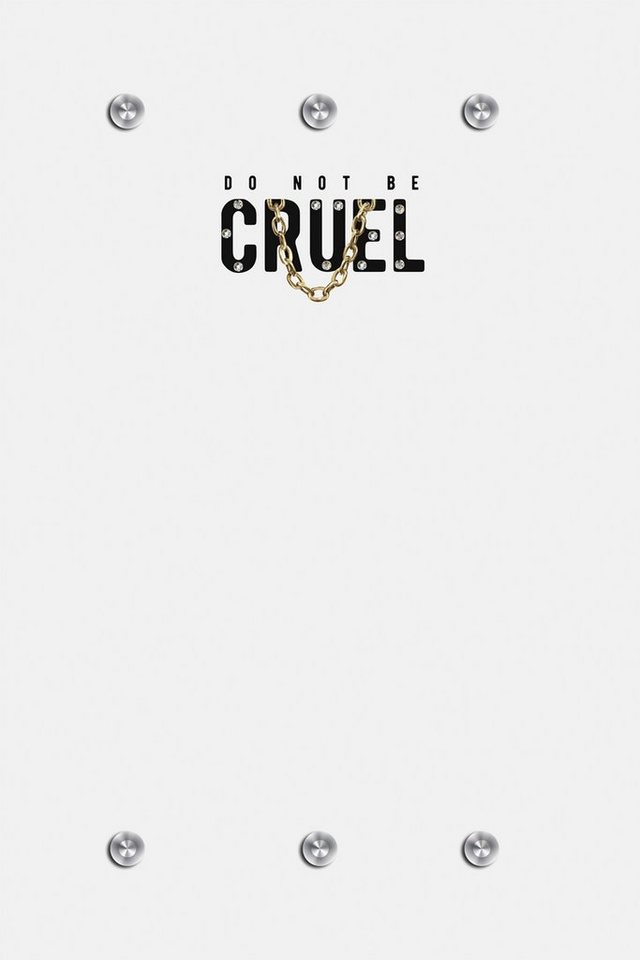 queence Garderobenleiste DO NOT BE CRUEL, mit 6 Haken, 80 x 120 cm von queence
