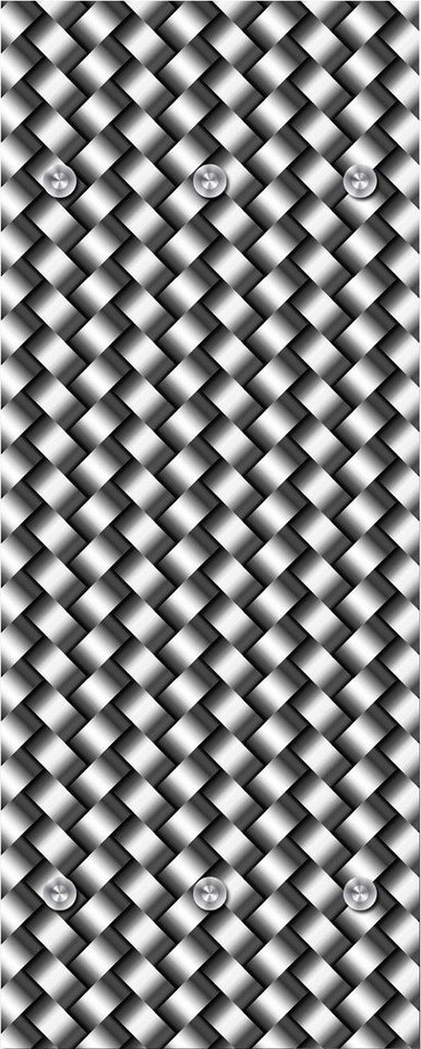 queence Garderobenleiste Flechtmuster, mit 6 Haken, 50 x 120 cm von queence