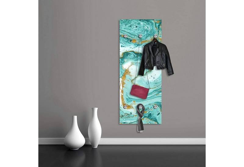 queence Garderobenleiste Hardy, Wand Garderobe, Marmor Optik, Gold, Glitzer, platzsparend von queence