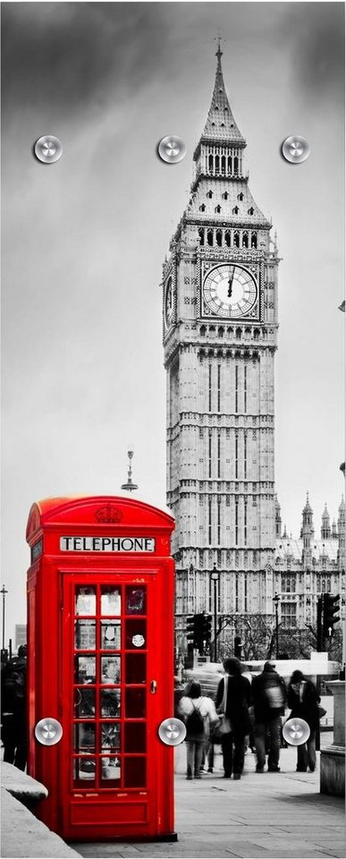 queence Garderobenleiste London, mit 6 Haken, 50 x 120 cm queence Garderobenleiste London, mit 6 Haken, 50 x 120 cm von queence