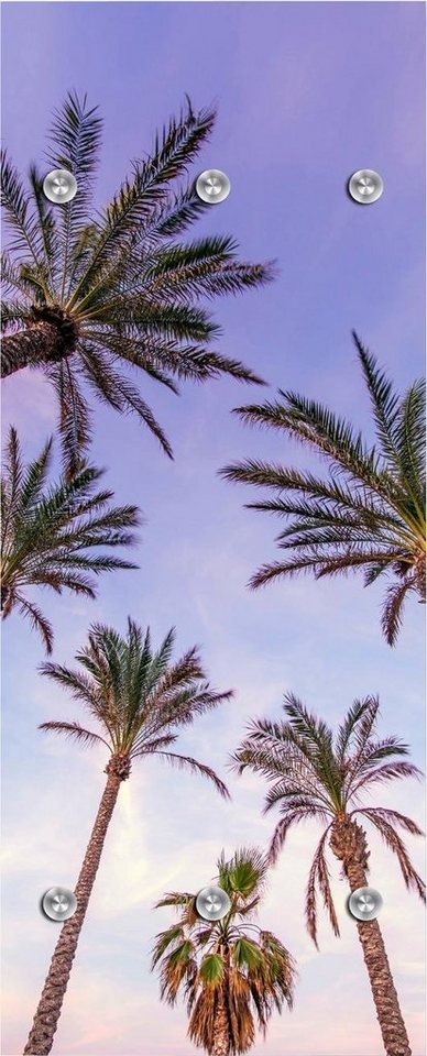 queence Garderobenleiste Palmen und Himmel, mit 6 Haken, 50 x 120 cm von queence
