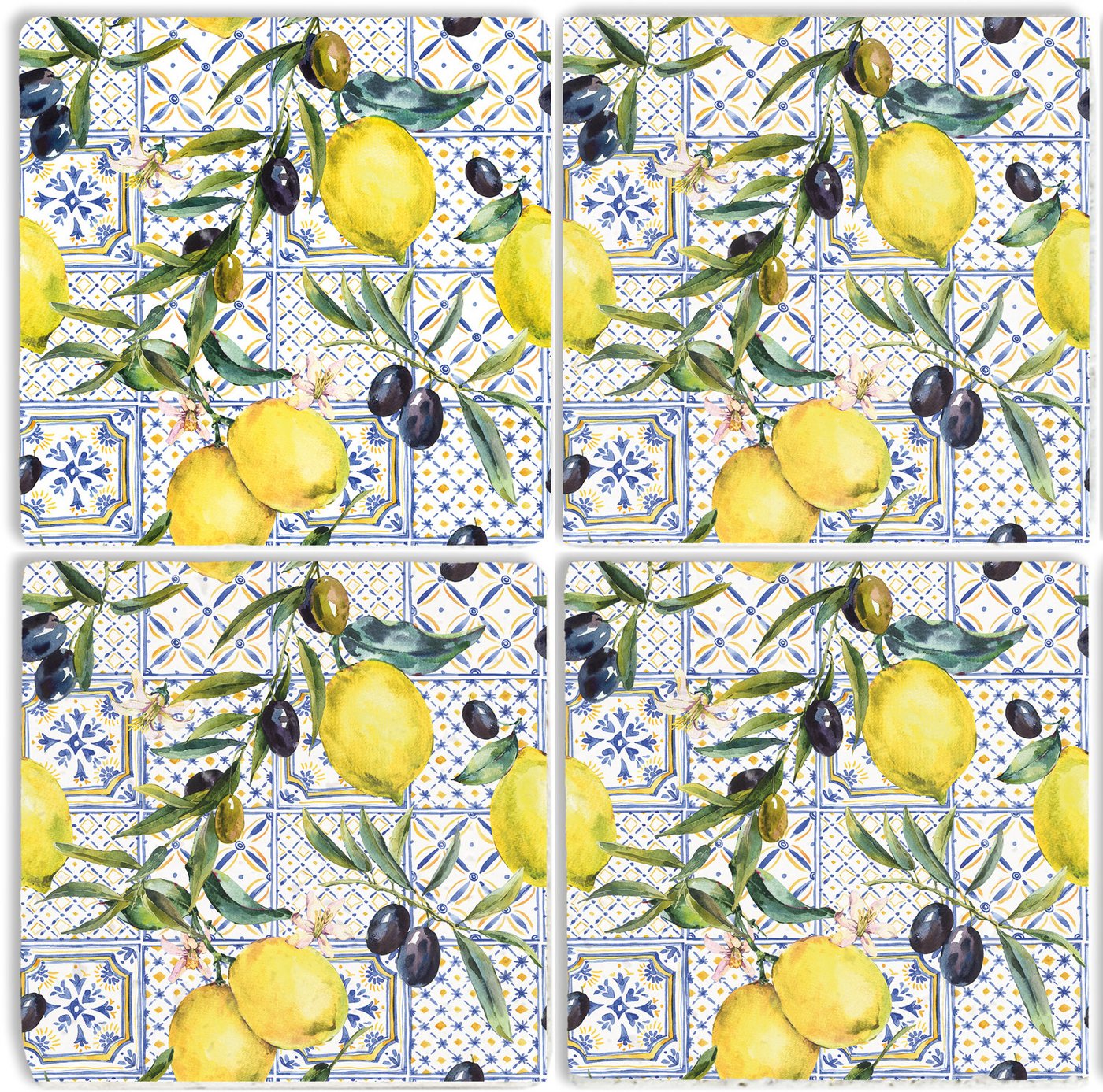 queence Getränkeuntersetzer Zitronen Motiv Fliesen Steine, Set, 4-tlg., Zitronen Set Topfuntersetzer Naturstein Untersetzer 10x10x1cm queence Getränkeuntersetzer Zitronen Motiv Fliesen Steine, Set, 4-tlg., Zitronen Set Topfuntersetzer Naturstein Untersetzer 10x10x1cm von queence