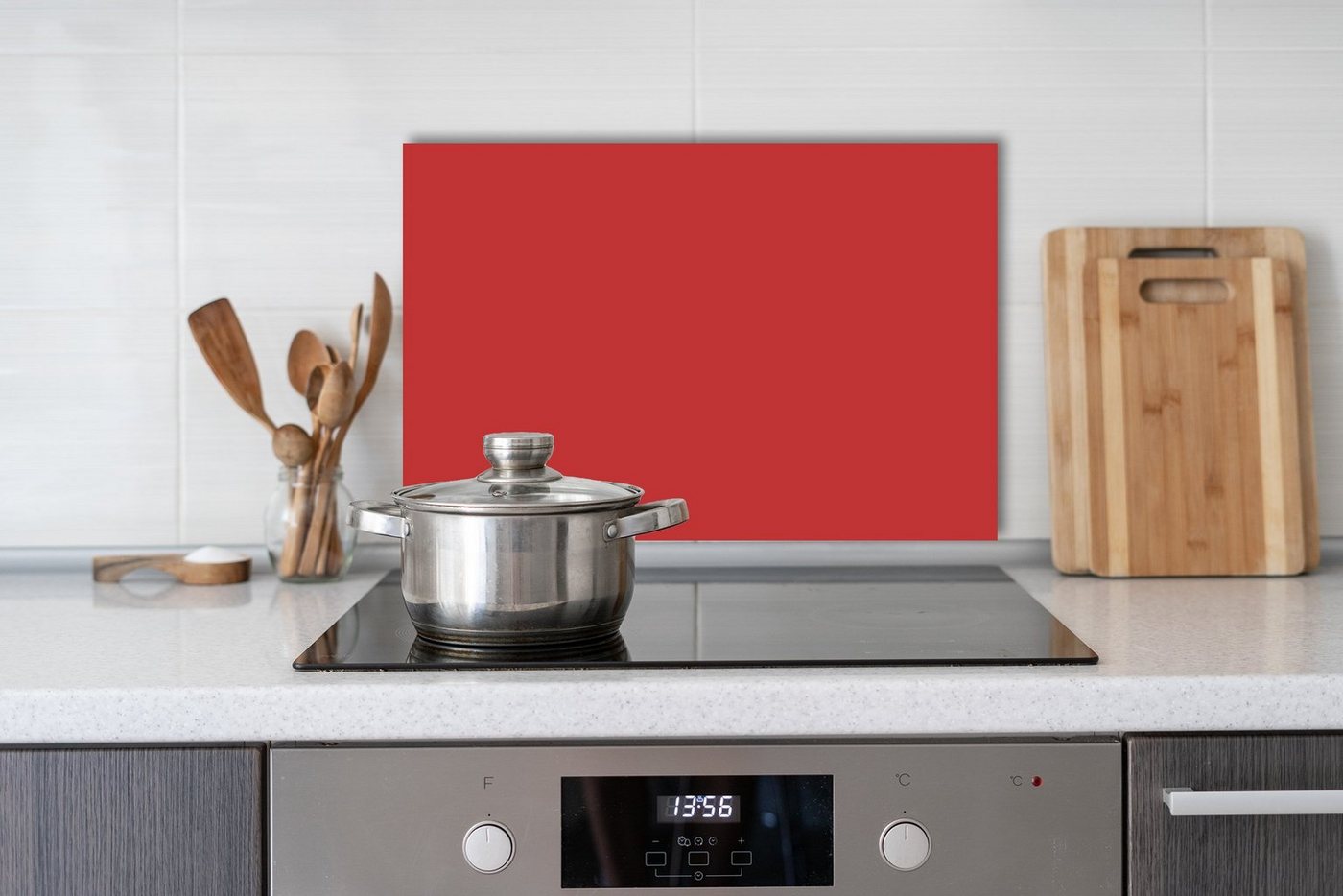 queence Küchenrückwand Wandschutz einfarbig - clean, schlicht und modern, (1-tlg), inkl. Klebepads und Saugnäpfen für eine flexible Befestigung von queence